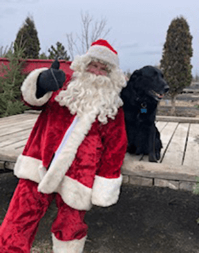 Thumbs-up from Fallowfield Tree Farm's Santa